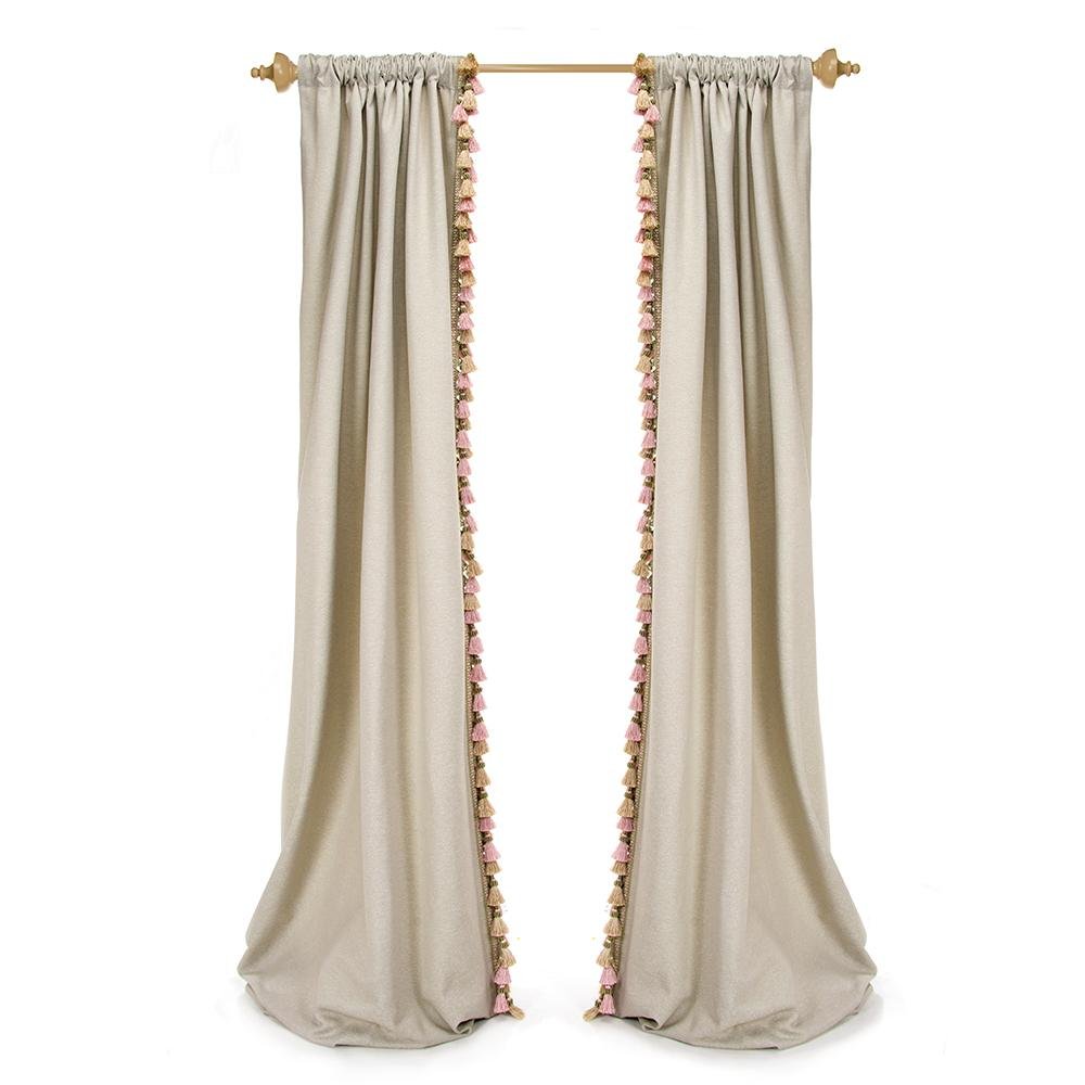 Hannah Drapery Panels with Tassel (Set of 2) (Approx. 90x40