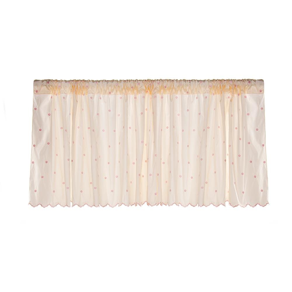 Hannah Window Valance - Pink Dot Embroidery- (Approximately 70x18