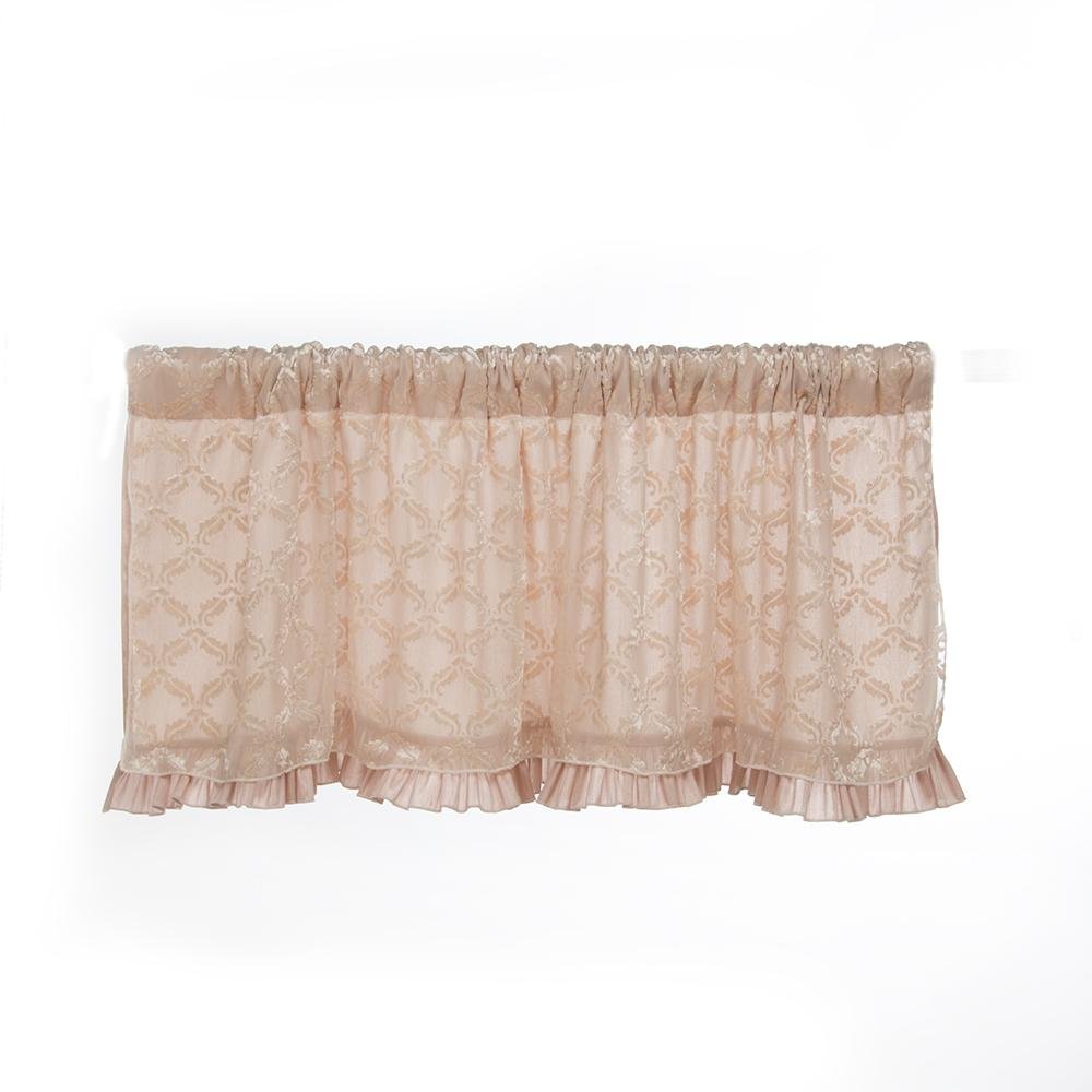 Paris Baby Window Valance (Pink w/ Sheer Overlay) (Approximately 67x19
